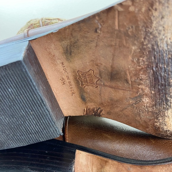 J.Jill Vintage Tapestry Leather Western Boots Pointed Toe Made in Brazil 9 - Picture 15 of 15